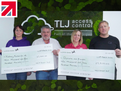 TLJ presented cheques to Kidney Research UK and Fit Mums and Friends as part of a year of fundraising for the two charities
