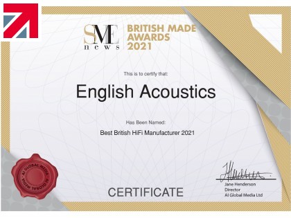English Acoustics wins Best British HiFi Manufacturer 2021