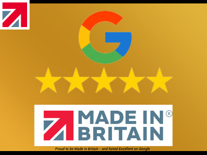 Proud to be Made in Britain — and rated 5★ on Google