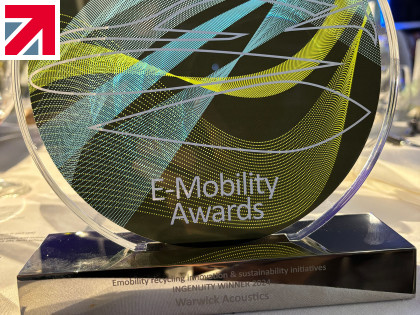 Warwick Acoustics wins "Recycling and Sustainability Award" at Emobility 2024