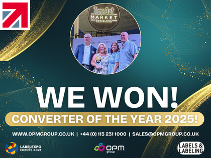 Leeds based OPM labels and packaging group wins prestigious “Converter of the Year” award at Labelexpo Europe