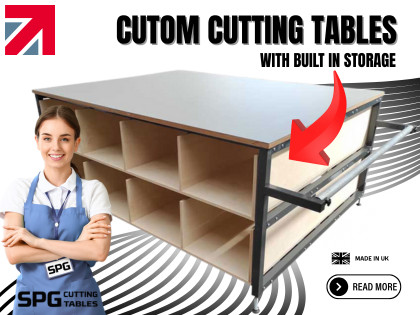 Why British made custom cutting tables with built-in storage are improving workspaces