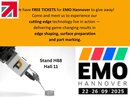 TextureJet to showcase revolutionary edge breaking, surface preparation and Part-Marking Technology at EMO Hannover