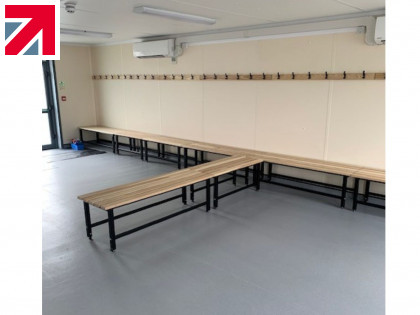 School changing room bench seating