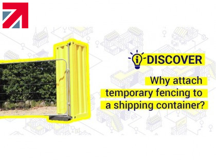 Why attach temporary fencing to a shipping container?