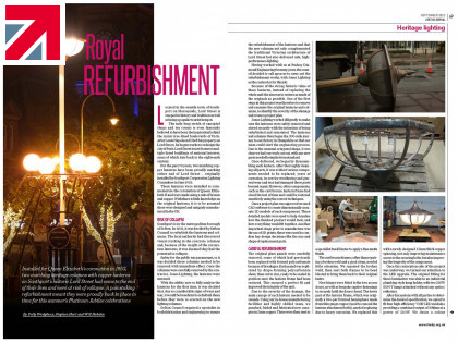 A royal refurbishment - Read our latest article published in the September Lighting Journal