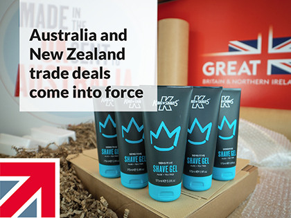 Australia & New Zealand trade deal begins with Made in Britain member in first consignment