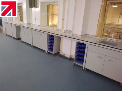 Completed Installation of Lab Benching & Mobile Cabinets at Reflexallen, North Wales