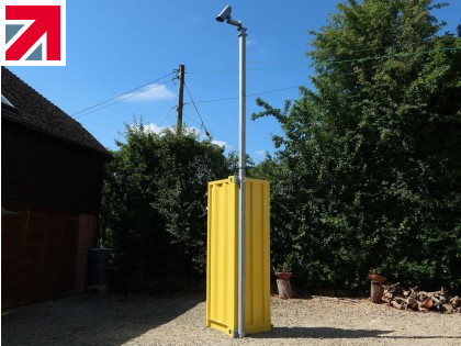 How to attach a CCTV pole to a shipping container