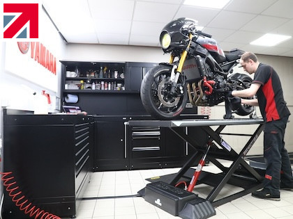 Dreams come true: Family-owned motorcycle dealer, Alf England, turns to Dura to make specialist workshop idea a reality with one-off workbench.