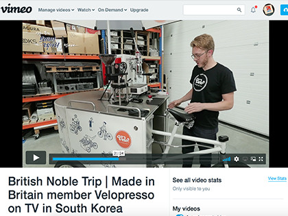 Velopresso feature on TV in South Korea