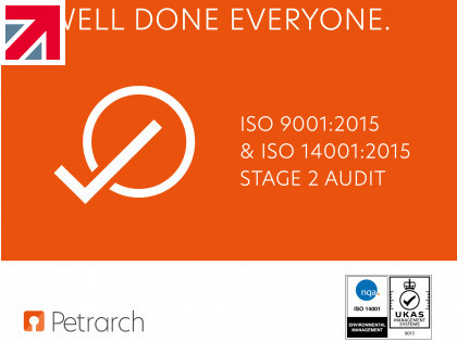 Petrarch celebrates passing ISO 9001:2015 (Quality) and ISO 14001:2015 (Environmental) audits