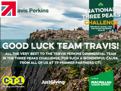 CT1 Delighted to be Supporting Three Peaks Challenge for Macmillan Cancer Support