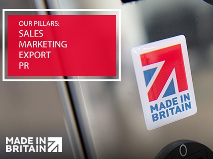 The Made in Britain four pillars of expertise: sales, marketing, exports and PR