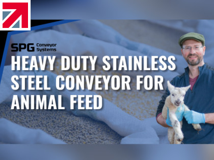 Heavy duty stainless steel belt conveyor for animal feed