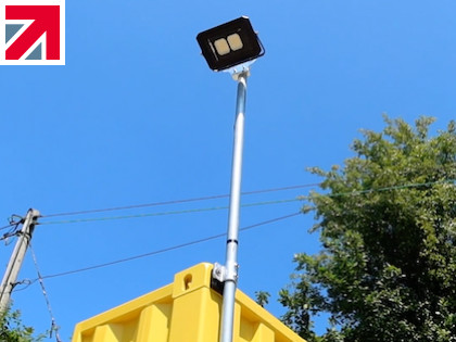 How to attach a flood light to a shipping container using Domino Clamps