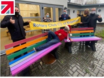 Recycled Plastic Rainbow Benches for the NHS