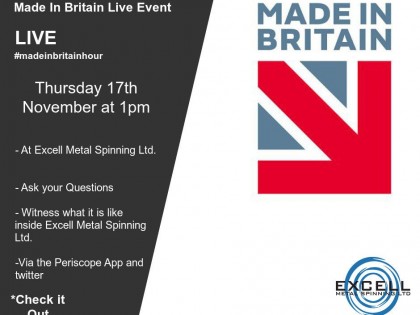 #madeinbritainhour #LIVE from Excell Metal Spinning