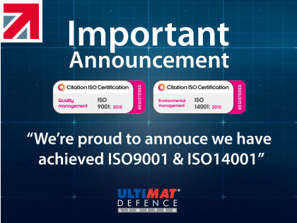 Ultimat Defence achieves ISO 14001 Certification