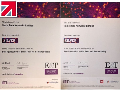 Double Silver in IET Global Innovation Awards for Sustainablity and New Zero