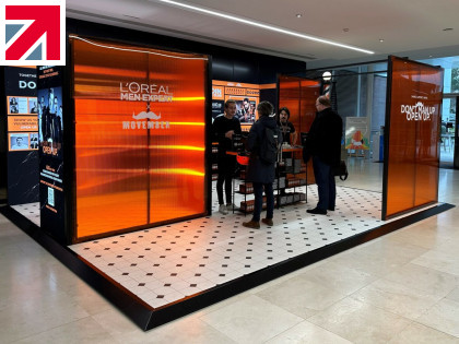 Unibox engineer and manufacture L’Oréal reconfigurable Pop-up display stand