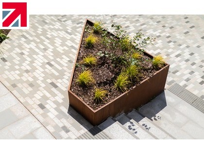AKRI corten planters at new pedestrianised public space